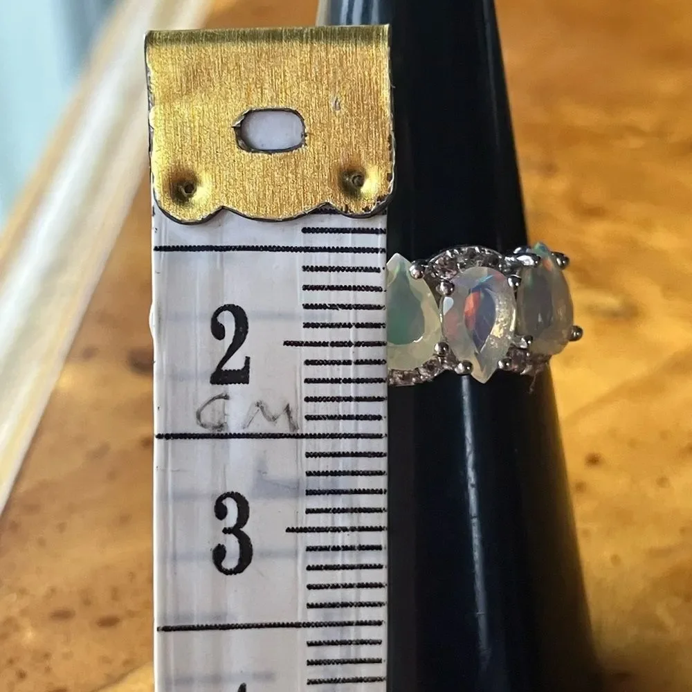 Natural Ethiopian Opal Sterling Silver Ring Size 5.75